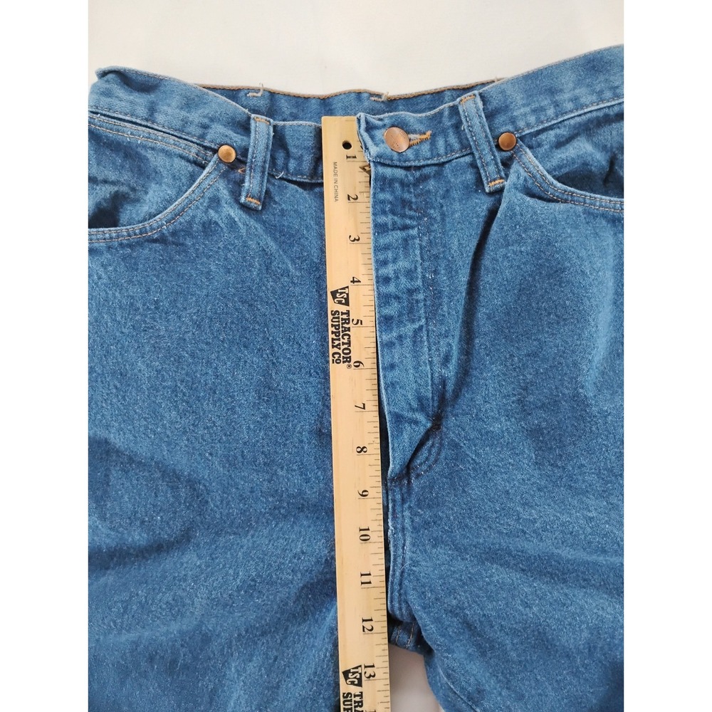 Wrangler Jeans Womens 9/10x32 Blue High Rise Mom Western Made In USA 28x32 - Picture 8 of 9